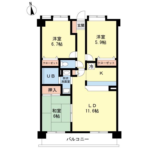 プロスペレー姪浜Ⅱ（0505） 間取り図画像