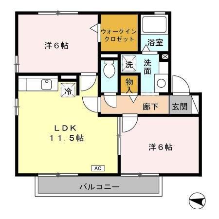 パークハイム皿山　A棟（203） 間取り図画像