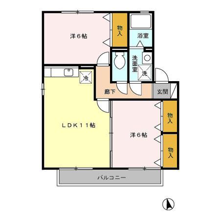 セジュール山手館　A棟（203） 間取り図画像