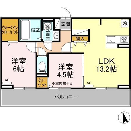 bliss長尾　壱番館（202） 間取り図画像