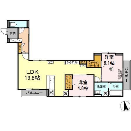D-ROOM室見（202） 間取り図画像
