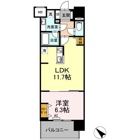 ウィスタリア レジデンス 博多（504） 間取り図画像