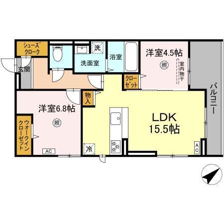 D-ROOMプラーナ（305） 間取り図画像