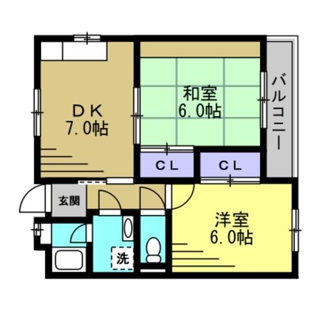 平塚ハイツ（302） 間取り図画像