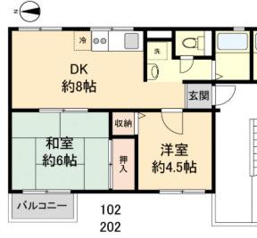 メゾンドボネールⅠ（102） 間取り図画像