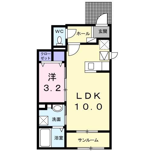 ルナファータⅠ（101） 間取り図画像