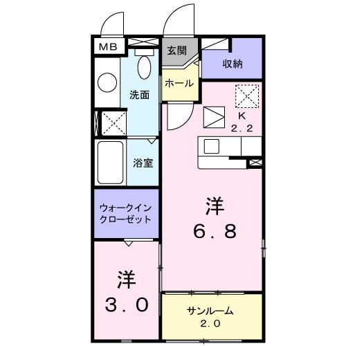 サニープレイスⅠ（101） 間取り図画像