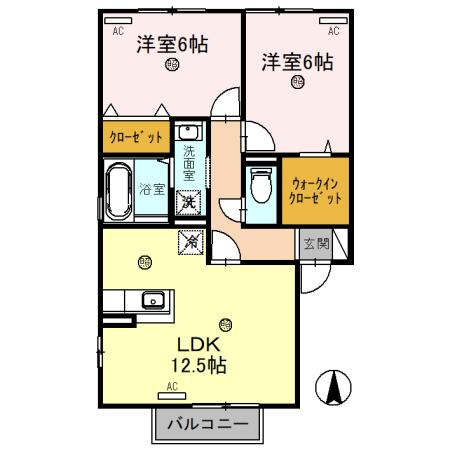 パル渕ノ上（201） 間取り図画像