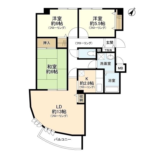 ボンヌール伊丹（302） 間取り図画像