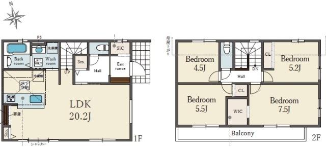 宝塚市花屋敷つつじガ丘1期 　1号棟 間取り図画像