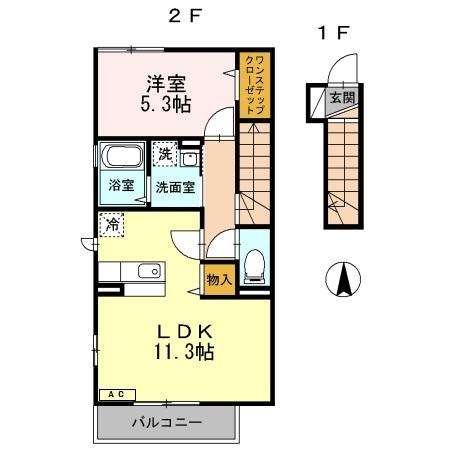ディアコートSHINO　Ⅴ（201） 間取り図画像