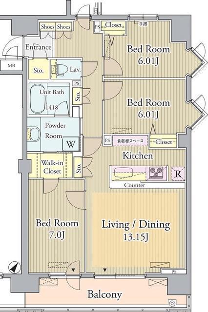 ＰＲＩＭＥ　ＵＲＢＡＮ　東中野　ＣＯＵＲＴ（619） 間取り図画像