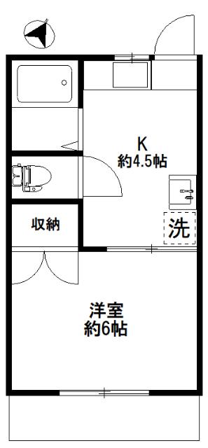 中野区沼袋アパート 間取り図画像