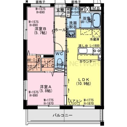 クロスワイズ中西町 間取り図写真