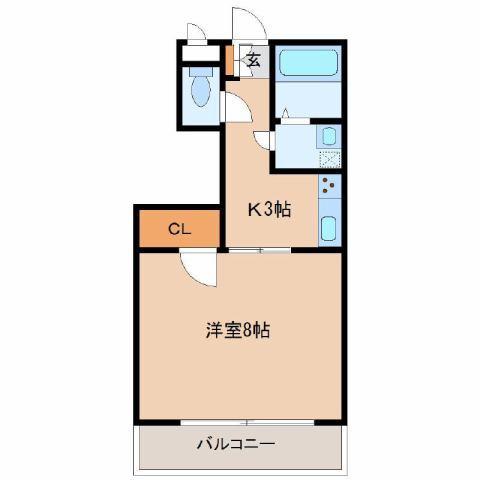 バンベール清水Ⅱ（202） 間取り図画像