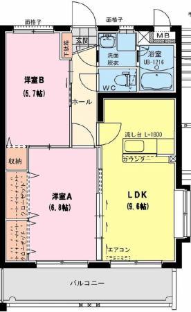 ヴィラ　プレポール（201） 間取り図画像