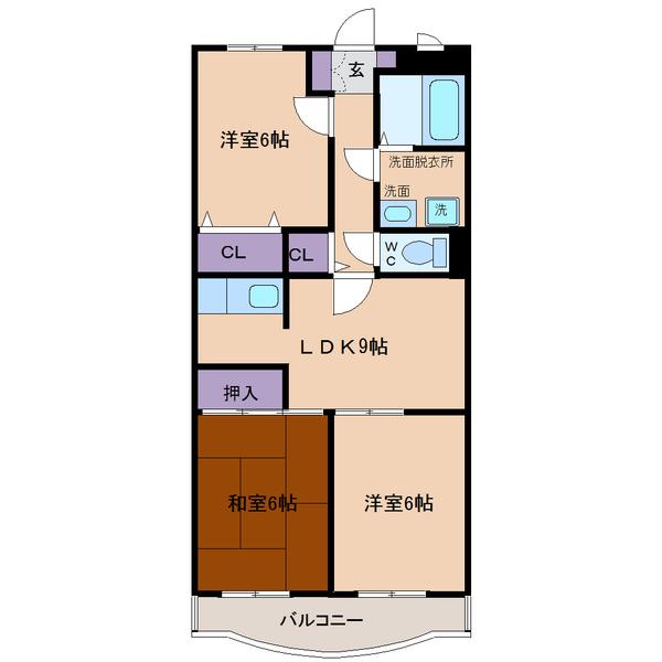 サンガーデン和知川原（201） 間取り図画像