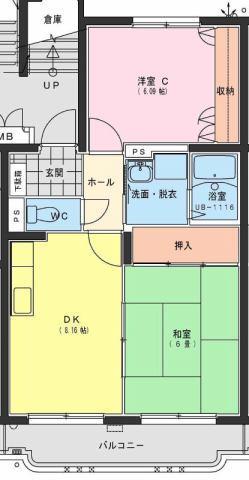 ジェネシス大島C棟（302） 間取り図画像