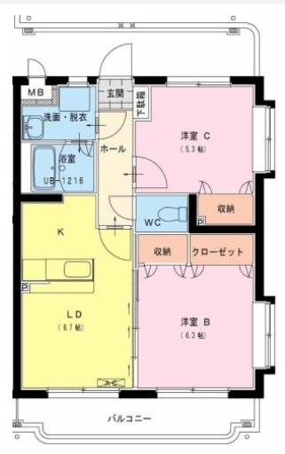 宮崎市大字新名爪マンション 間取り図画像