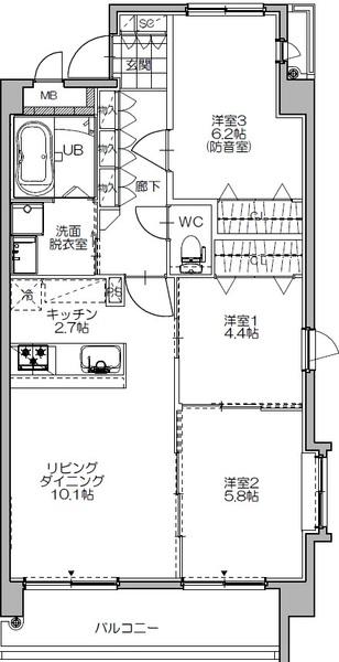 宮崎市永楽町マンション 間取り図画像