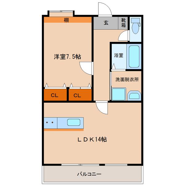 ニチエン大橋（9-C） 間取り図画像