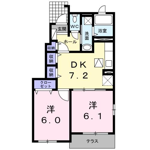 プリムローズ（101） 間取り図画像