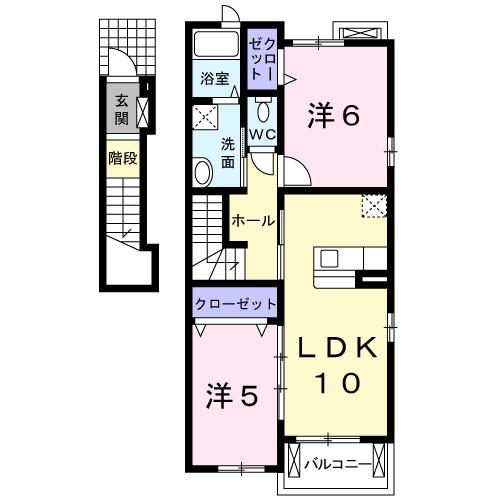 ヴィラユニゾンⅡ（201） 間取り図画像