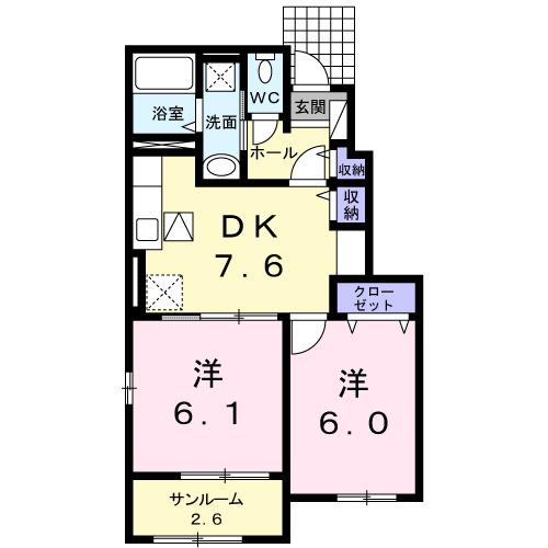 メゾンド　エスポワール舞鶴　Ⅰ（102） 間取り図画像