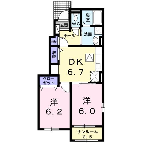 グレイス　ガーデン　Ｄ棟（101） 間取り図画像
