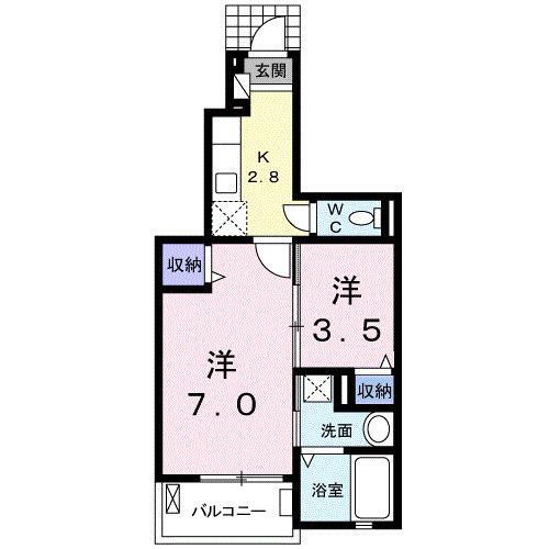 ラ・カーサ・フェリーチェ　Ⅱ（102） 間取り図画像