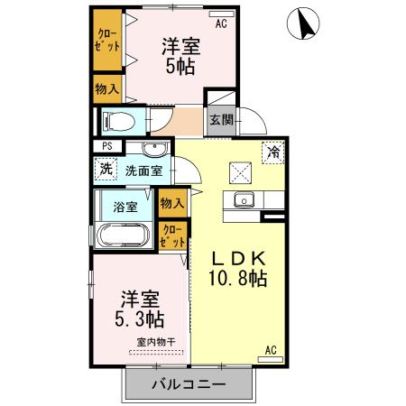 シャトル小松（107） 間取り図画像