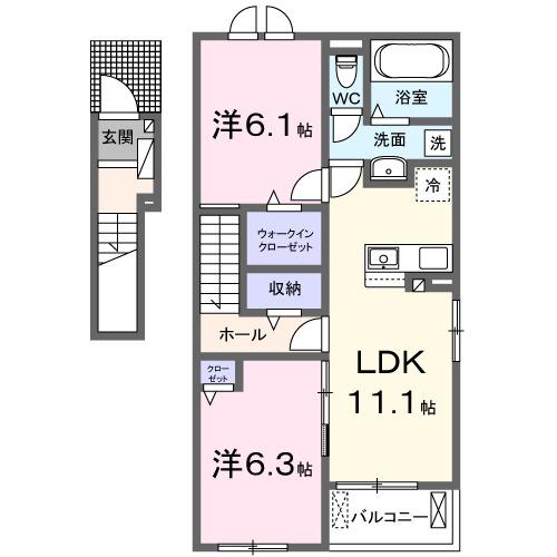 シャルフ　高鍋　Ⅱ（201） 間取り図画像