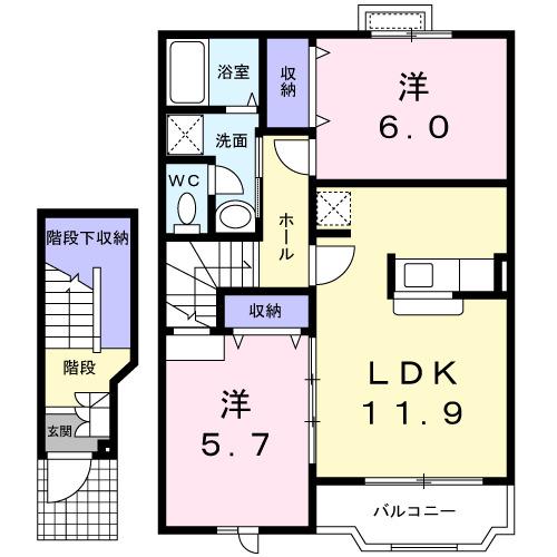エクセレンテ北原　Ａ（203） 間取り図画像