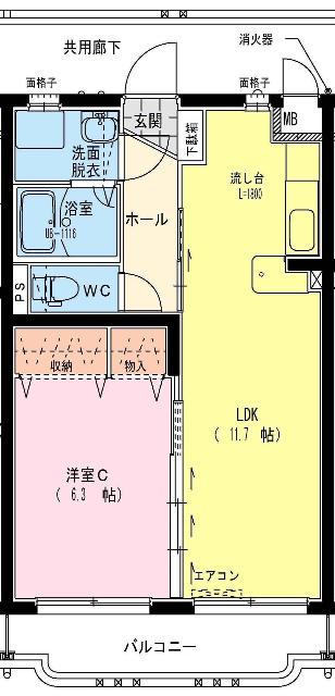 レザンス波島（302） 間取り図画像