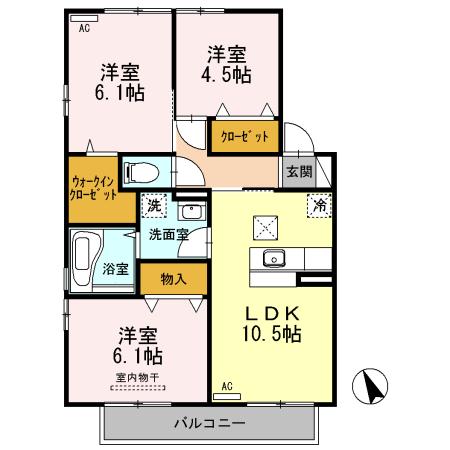 サニーコートヴィラ　Ⅱ（105） 間取り図画像
