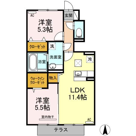 エスポアール・タカムラⅢ　A棟（105） 間取り図画像