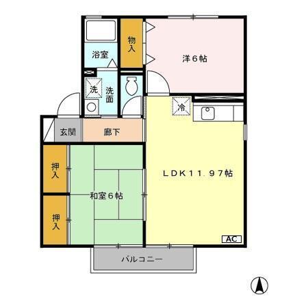 セゾン平原　B棟（201） 間取り図画像