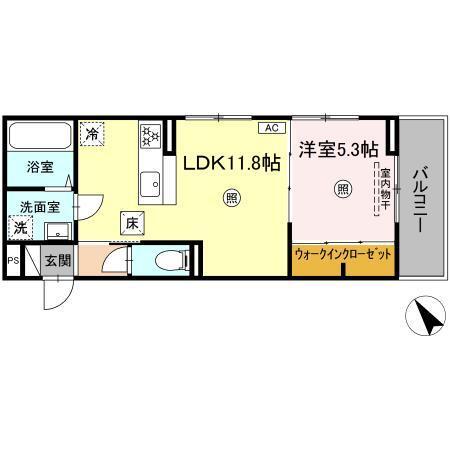 D-resena松橋S（102） 間取り図画像
