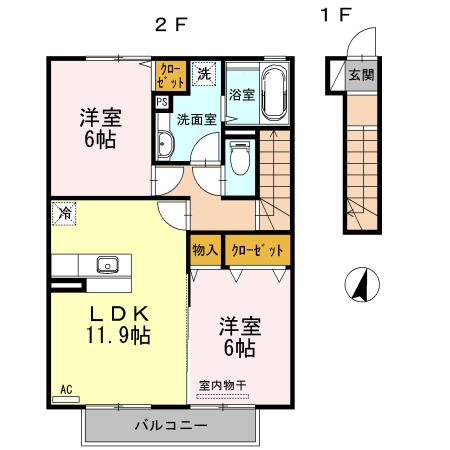 ヴィラコート J3　（West）（206） 間取り図画像