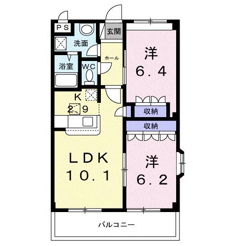 エミールシャラン（201） 間取り図画像