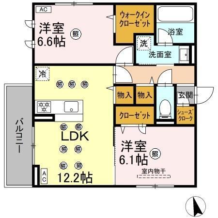 D-resena花ヶ島（201） 間取り図画像