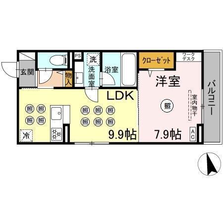 D-resena花ヶ島（203） 間取り図画像