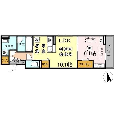D-resena花ヶ島（302） 間取り図画像