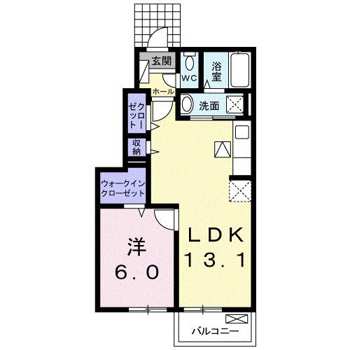 フランベル　Ｂ（102） 間取り図画像