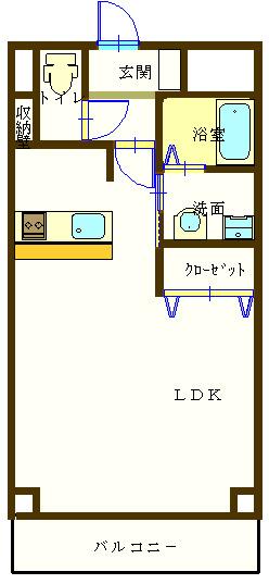 アヴェニール原町（502） 間取り図画像
