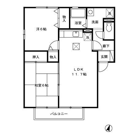 ウィルモア･Y（201） 間取り図画像