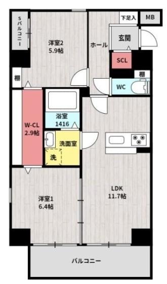 Passerelle Matsubashi（401） 間取り図画像