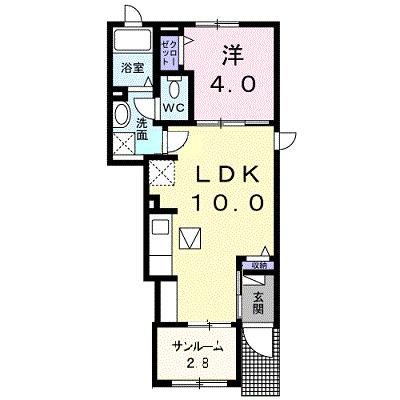 サンリットＭ＆Ｋ祇園　Ⅱ（104） 間取り図画像