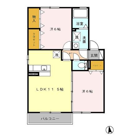ルミエール神宮　Ⅱ棟（205） 間取り図画像