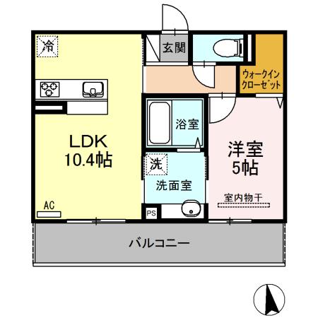 アルモニー　B棟（206） 間取り図画像